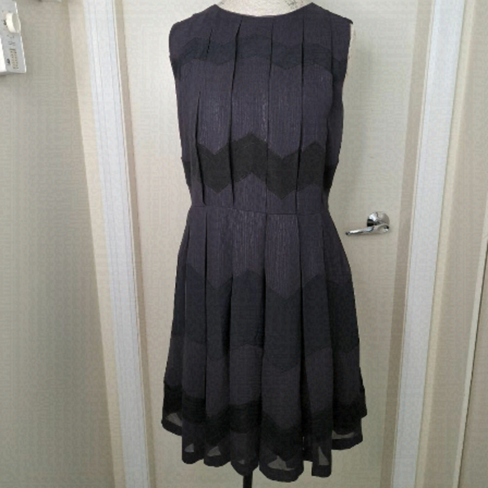 Black Sparkly Fit & Flare Pleated Dress